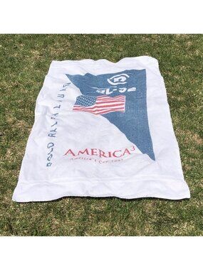 Vintage Polo Ralph Lauren RL-92 AMERICA'S CUP 1992 Sailing White Beach Towel